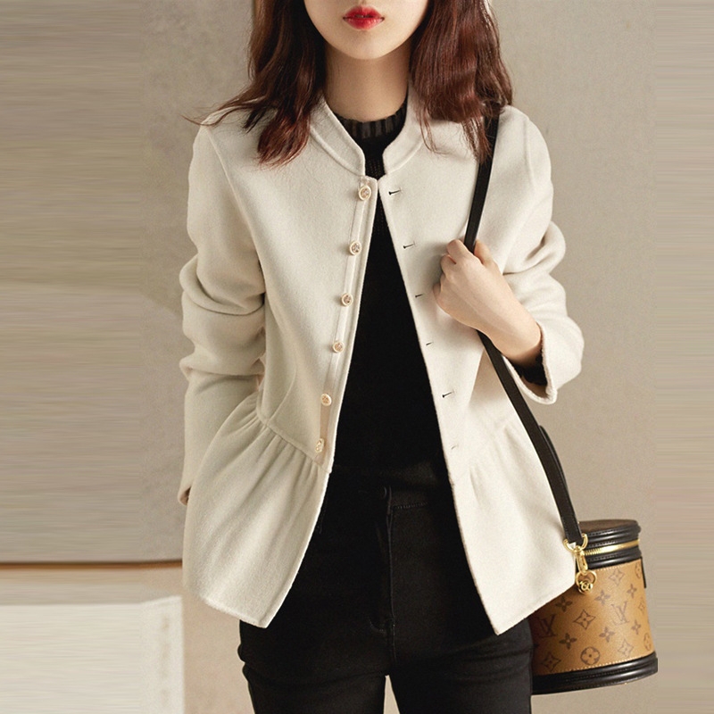 骨格ストレートスタンドカラーへプラムジャケット