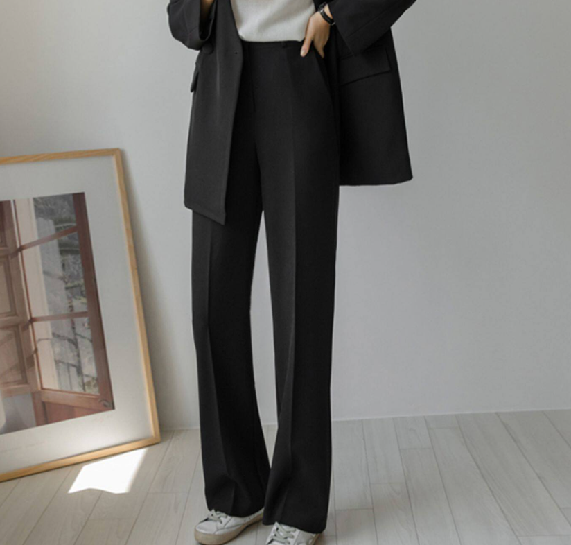 骨格ストレートカラーセンタープレススーツパンツ パンツスーツ|骨格