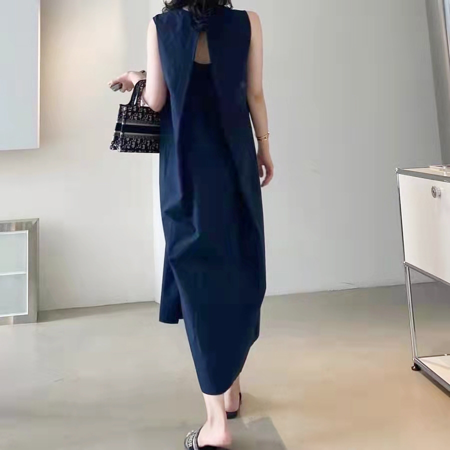 骨格ストレートバックコンシャルノースリーブワンピース