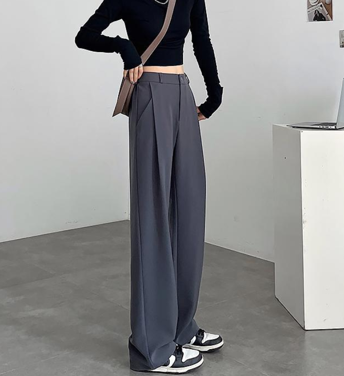 骨格ウェーブサイドタックストレートパンツ