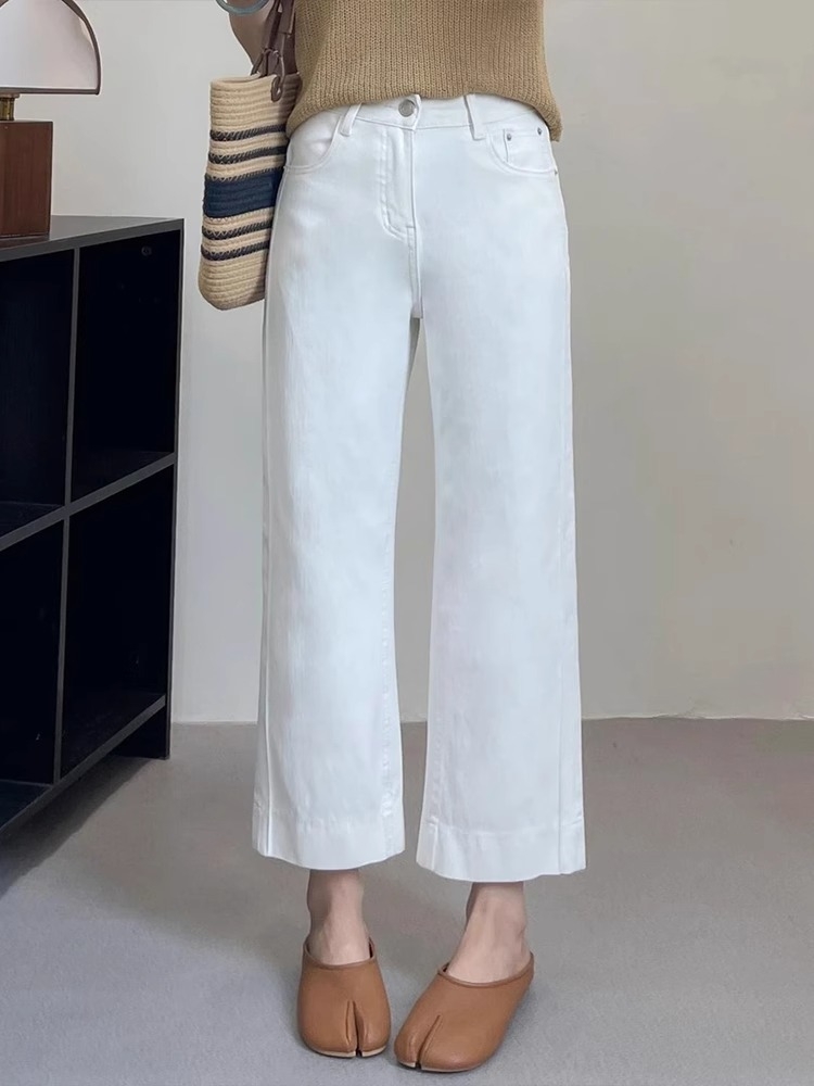 骨格ウェーブ9分丈デニムパンツ