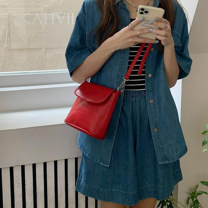 骨格ストレートショルダーバッグ