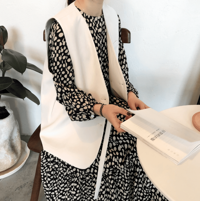 骨格ストレートサイドマークジレ