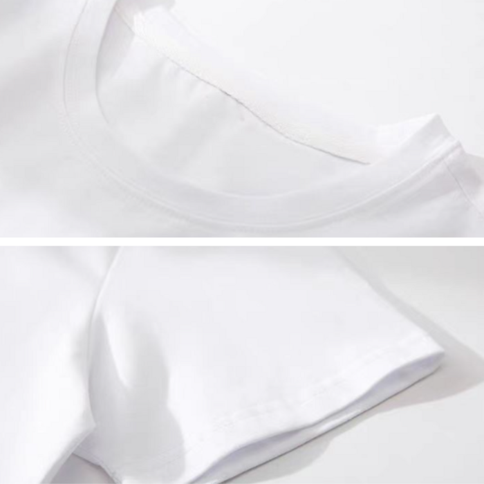 骨格ストレートラウンドネックシンプルTシャツ