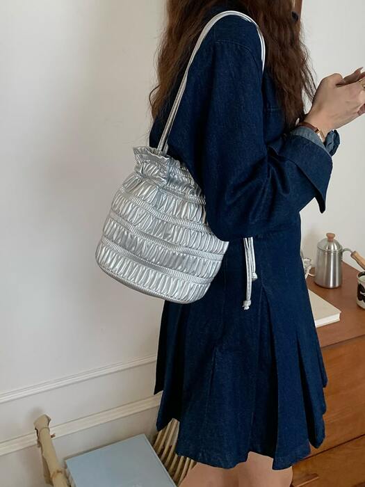骨格ストレートシャーリングショルダーバッグ