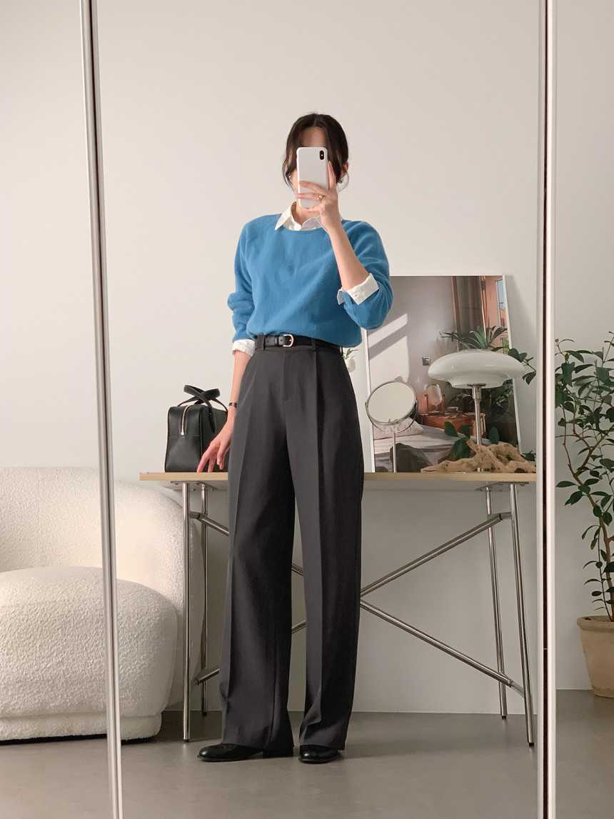 骨格ストレートワンタックセンタープレスストレートパンツ