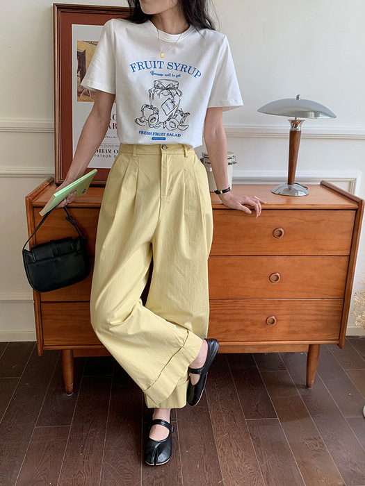 骨格ストレートフロントプリントTシャツトップス