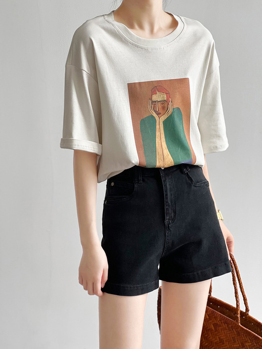 骨格ストレートプリントTシャツ