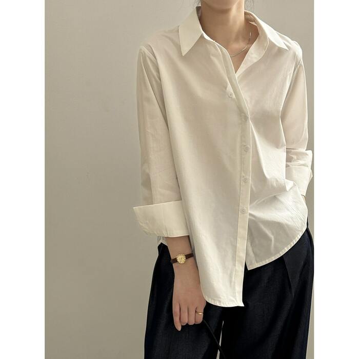 骨格ストレートイレギュラーラインシャツ