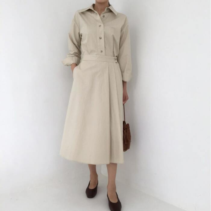 骨格ストレートラップワンピース