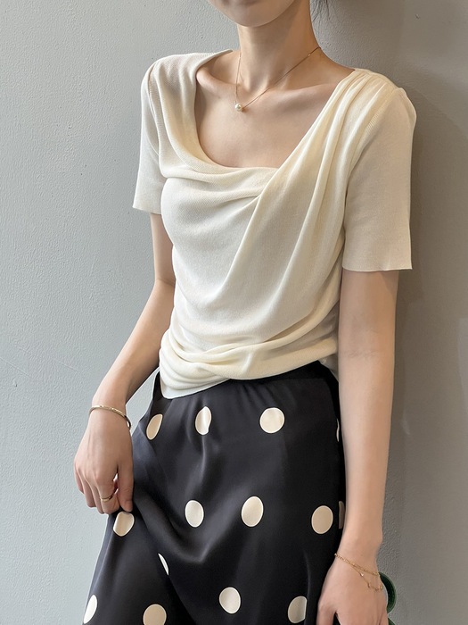 骨格ストレートドレープシャツトップス