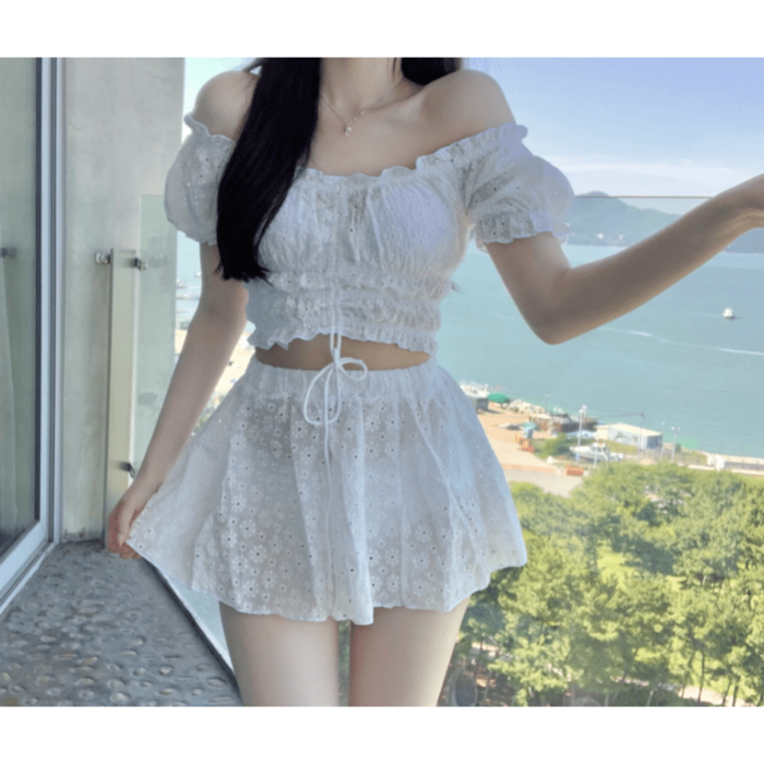 骨格ストレートオフショルダービキニ水着