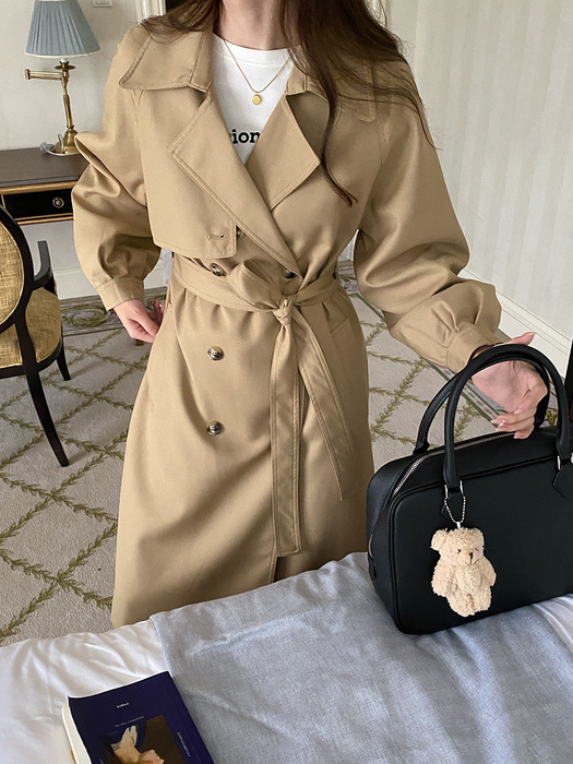 骨格ストレートロングトレンチコート