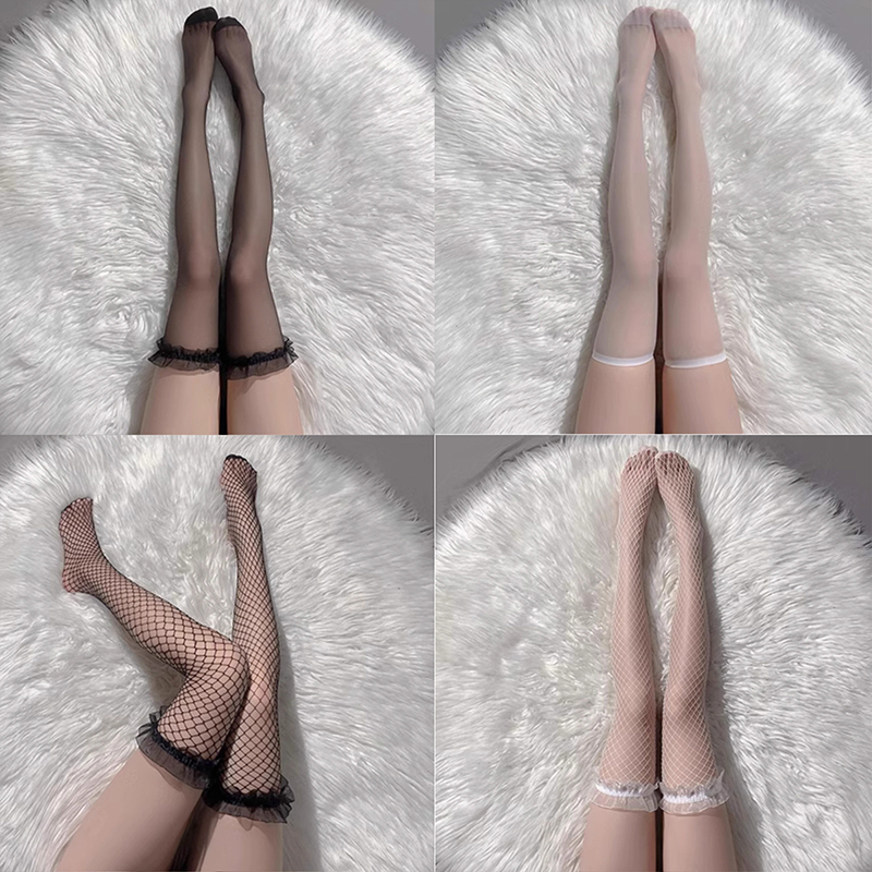 リボン　飾り付き　姫系　太もも丈　ストッキング