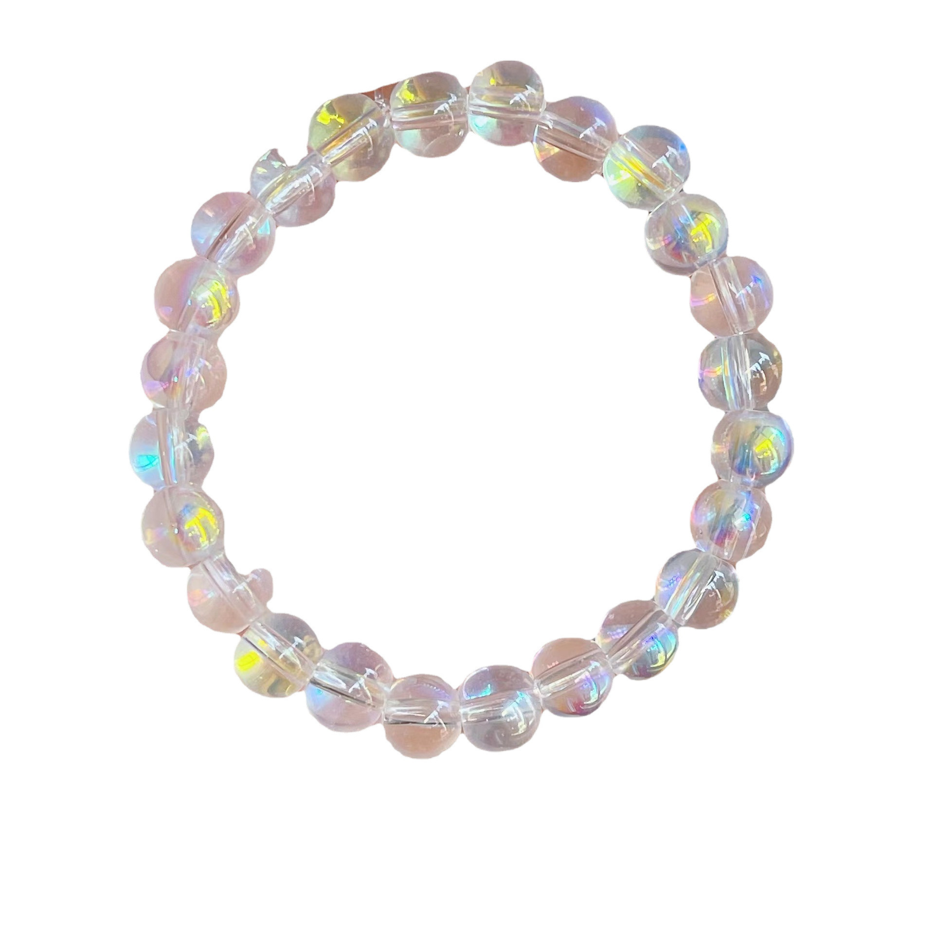 パワーストーンブレスレット恋愛運虹色の輝き運命の出会いを招く透明水晶