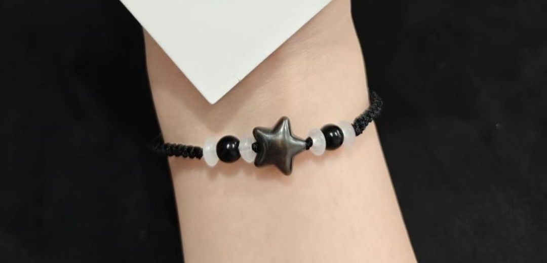 パワーストーンブレスレット 星と月の天然石開運ペアブレスレット 開運