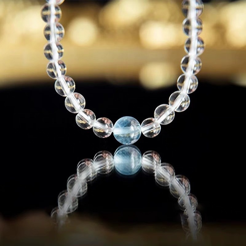 パワーストーンブレスレット 水晶と海石の守護結界ブレスレット