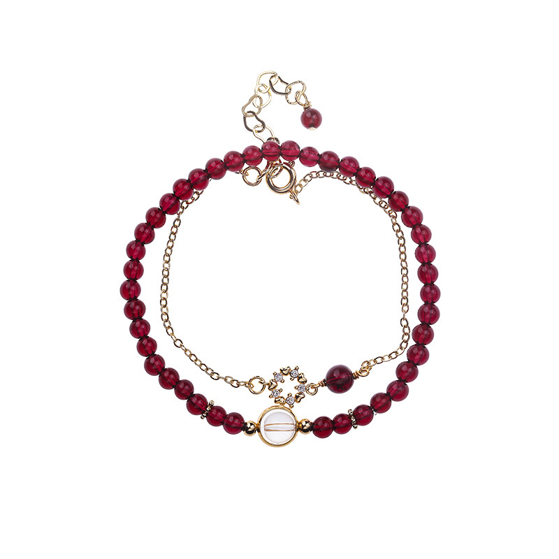 パワーストーンブレスレット子宝生命の恵み華やかな二連重ね付け天然石