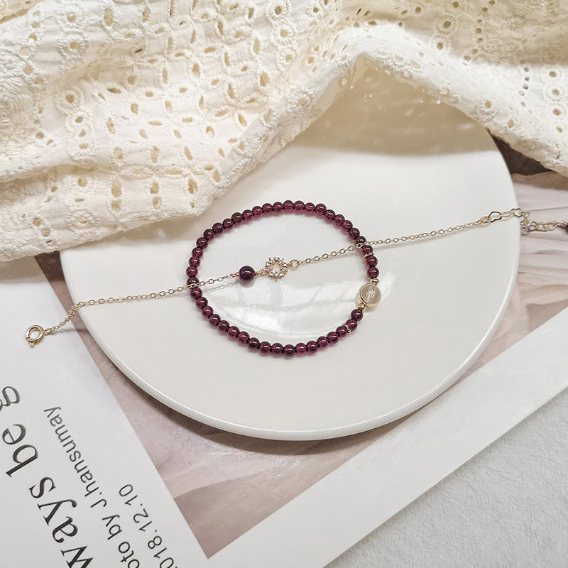 パワーストーンブレスレット子宝生命の恵み華やかな二連重ね付け天然石