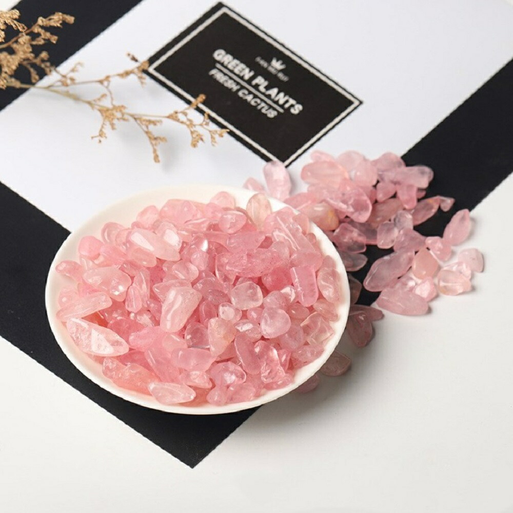 【２週間から～最大２か月待ち】風水数珠用ローズクォーツさざれ石天然ピンク　パワーストーン アクセサリー 　