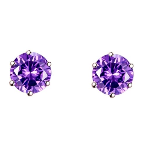 パワーストーン アクセサリー パワーストーン アクセサリー 天然紫水晶 六角爪留めピアス