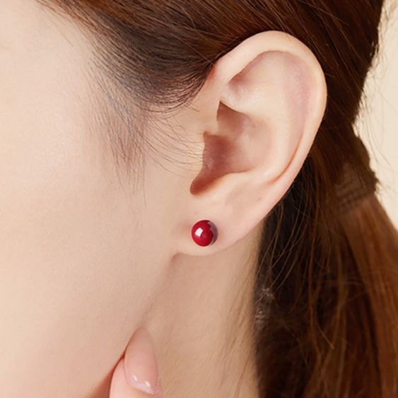 パワーストーン アクセサリー パワーストーン アクセサリー 縁結びの玉 朱砂ピアス