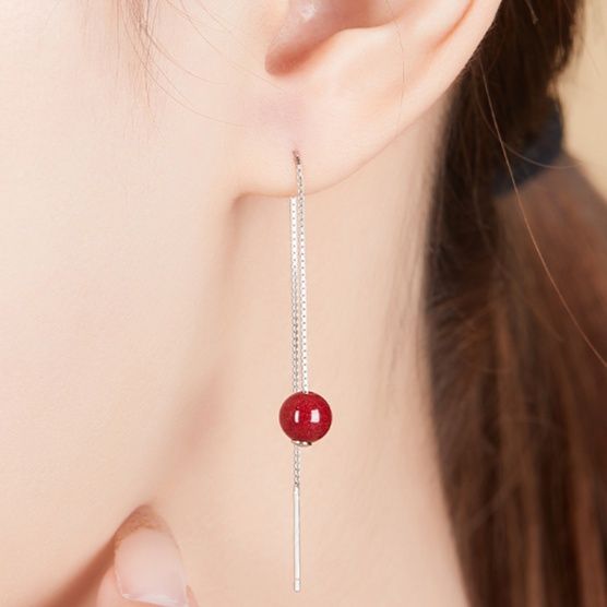パワーストーン アクセサリー パワーストーン アクセサリー 縁結びの玉 朱砂ピアス