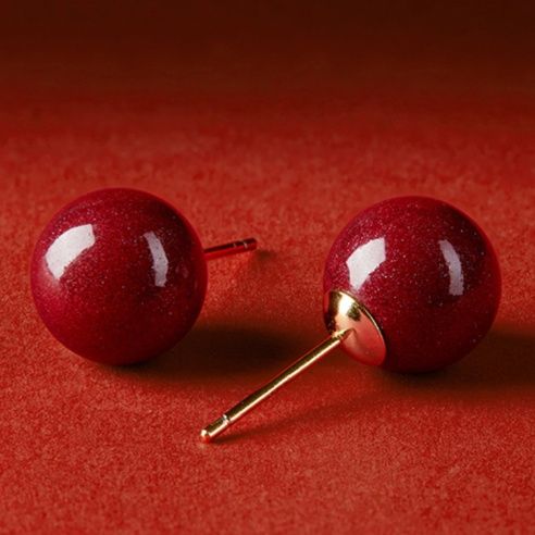 パワーストーン アクセサリー パワーストーン アクセサリー 縁結び 天然朱砂ピアス