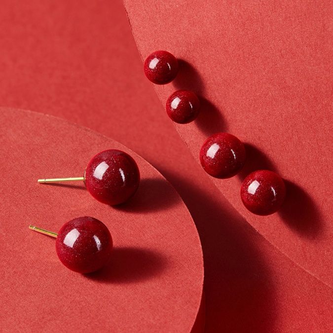 パワーストーン アクセサリー パワーストーン アクセサリー 縁結び 天然朱砂ピアス