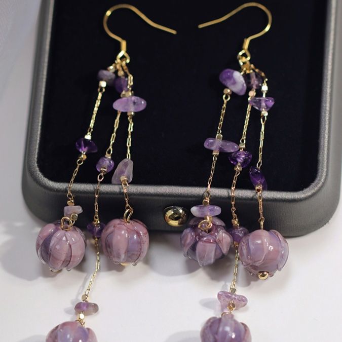 パワーストーン アクセサリー パワーストーン アクセサリー 蓮華の雫 揺れるイヤリング