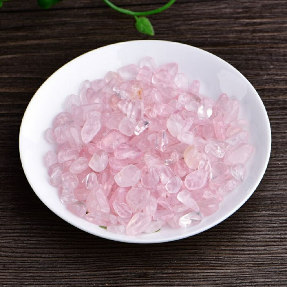 【２週間から～最大２か月待ち】風水数珠用ローズクォーツさざれ石天然ピンク　パワーストーン アクセサリー 　