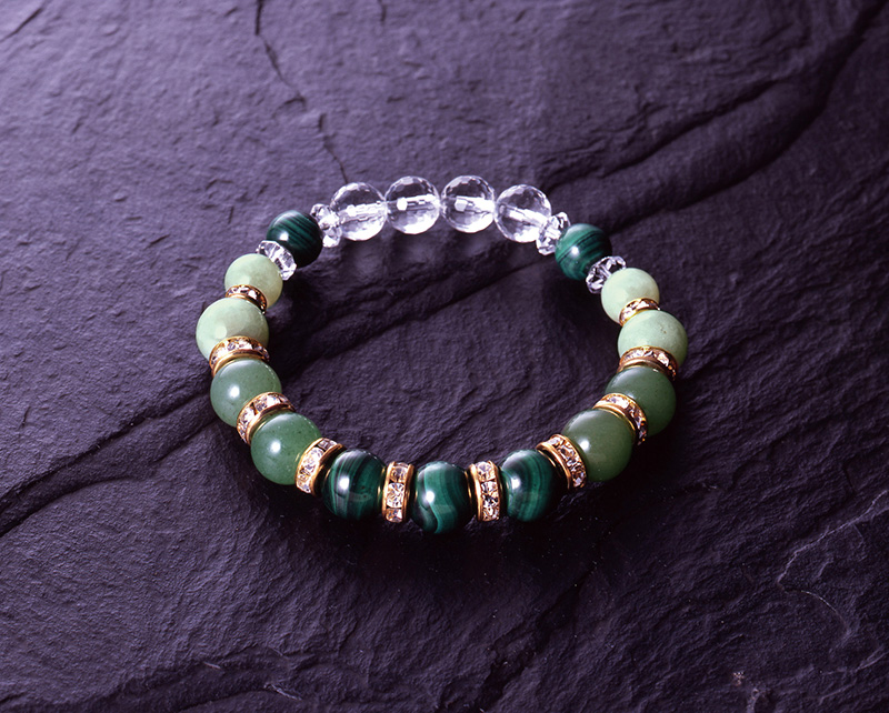 パワーストーン アクセサリー 厄除け天然石ブレスレット 翡翠水晶お守り
