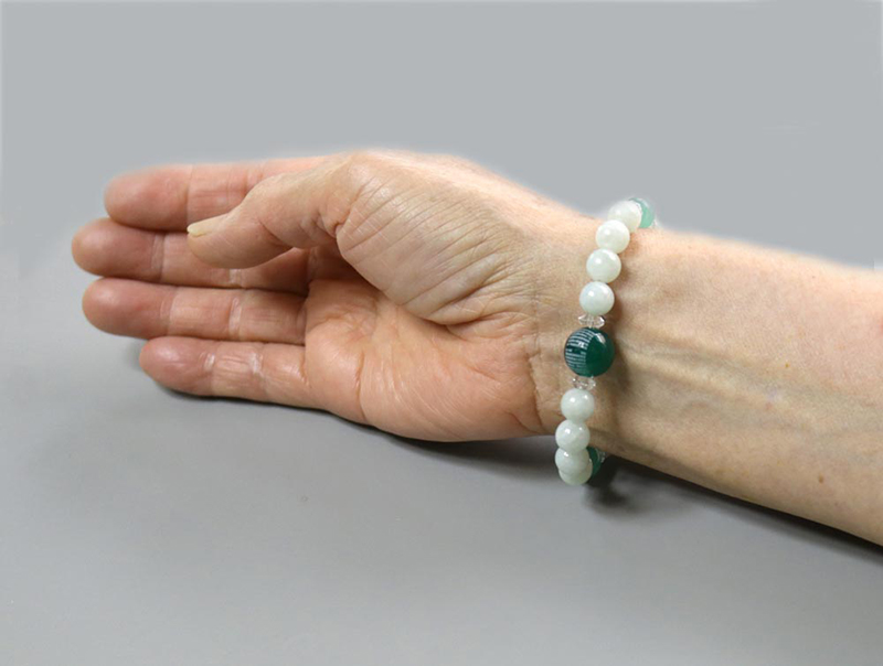 本翡翠般若心経彫刻ブレスレット天然石 パワーストーン アクセサリー 