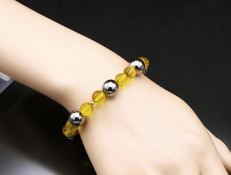 パワーストーン アクセサリー パチンコ必勝祈願黄水晶ブレスレット財運金運