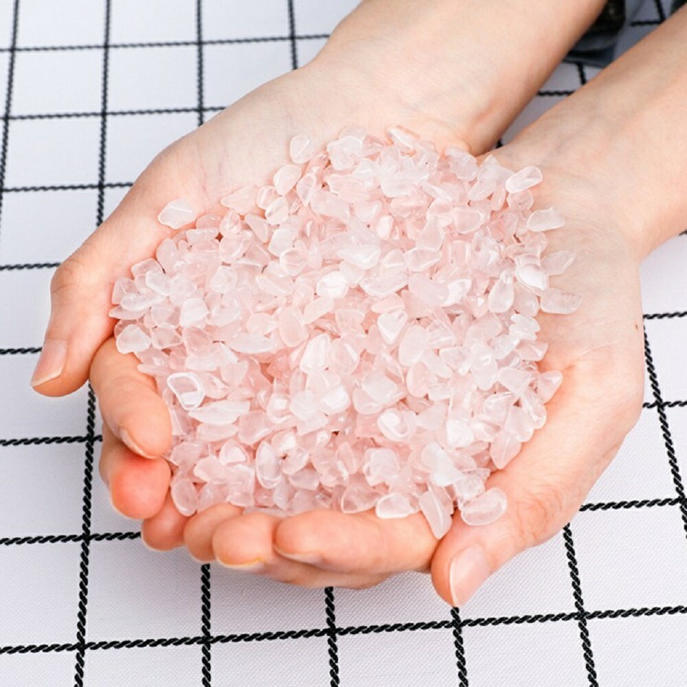 【２週間から～最大２か月待ち】風水数珠用ローズクォーツさざれ石天然ピンク　パワーストーン アクセサリー 　