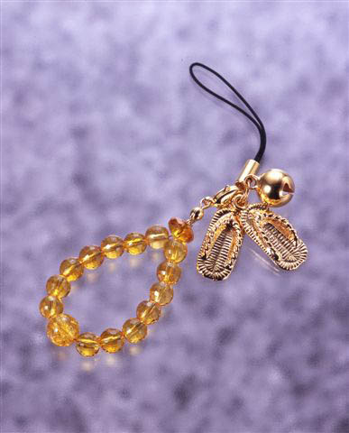 パワーストーン アクセサリー 黄水晶数珠わらじストラップ金運開運