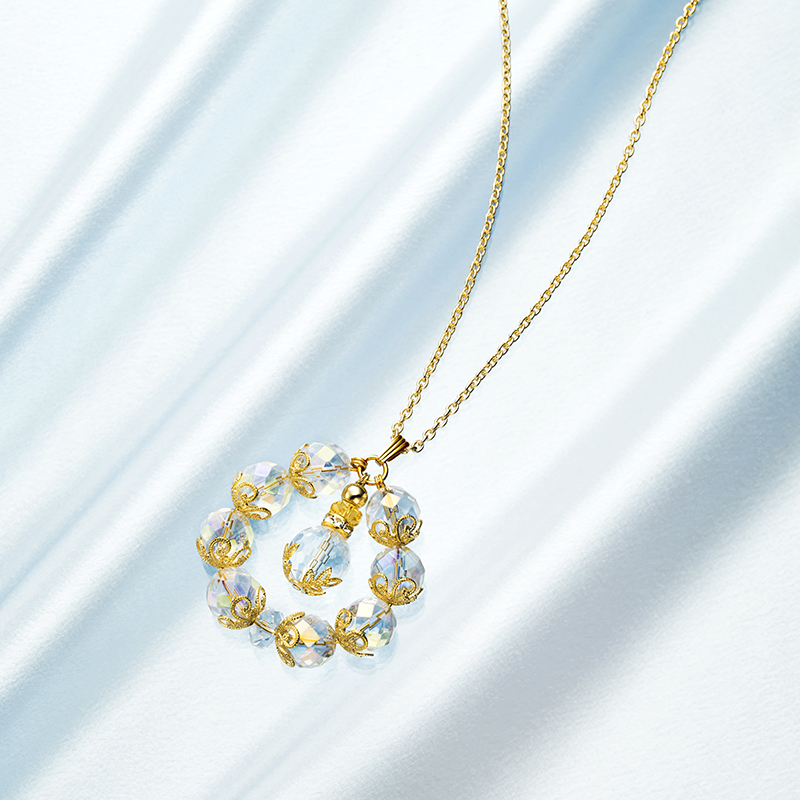 パワーストーン アクセサリー 運気上昇 白水晶黄水晶ネックレス パワーストーン