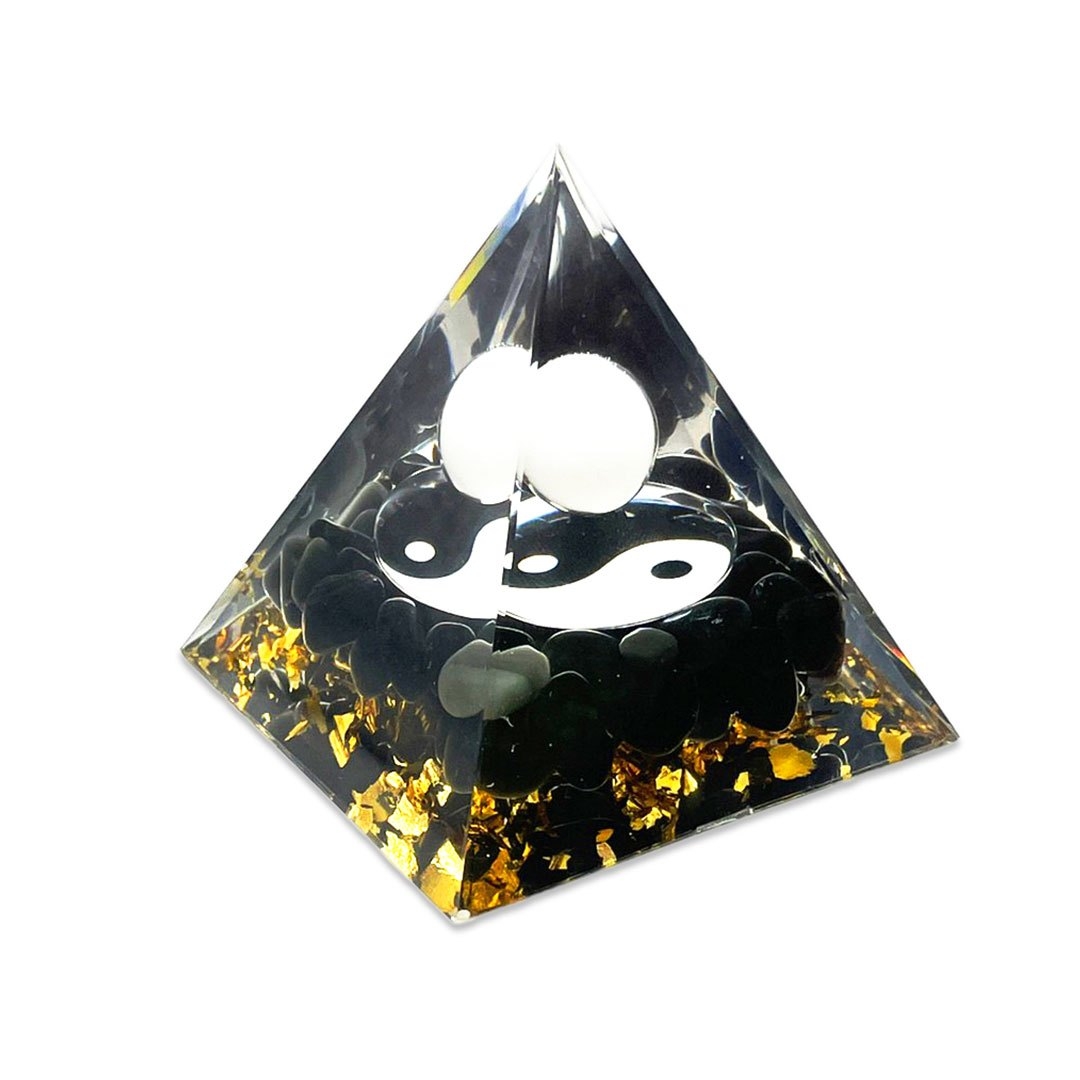 パワーストーン アクセサリー 陰陽ピラミッド型オルゴナイト 数珠 パワーストーン 幸運 浄化