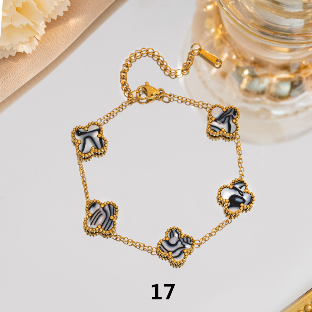 四つ葉クローバー ブレスレット 天然石 幸運のお守り レディース　パワーストーン アクセサリー 