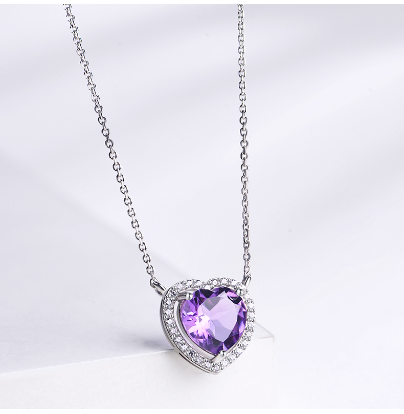 パワーストーン アクセサリー 心の癒し 紫水晶ハート ネックレス