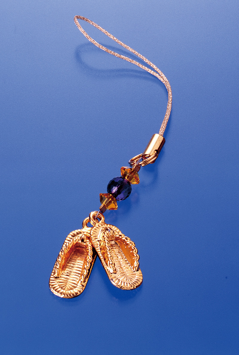 パワーストーン アクセサリー 商売繁盛 福運わらじ数珠房付き金運ストラップ