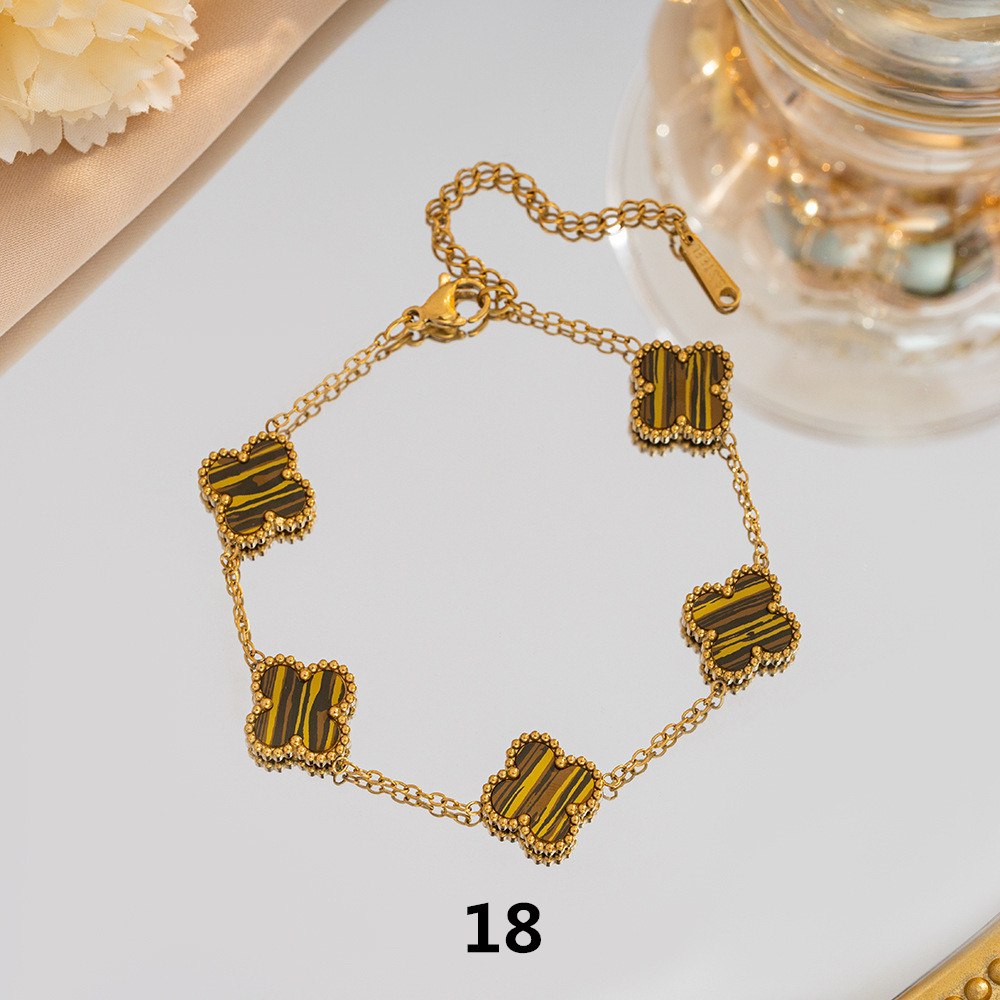 四つ葉クローバー ブレスレット 天然石 幸運のお守り レディース　パワーストーン アクセサリー 