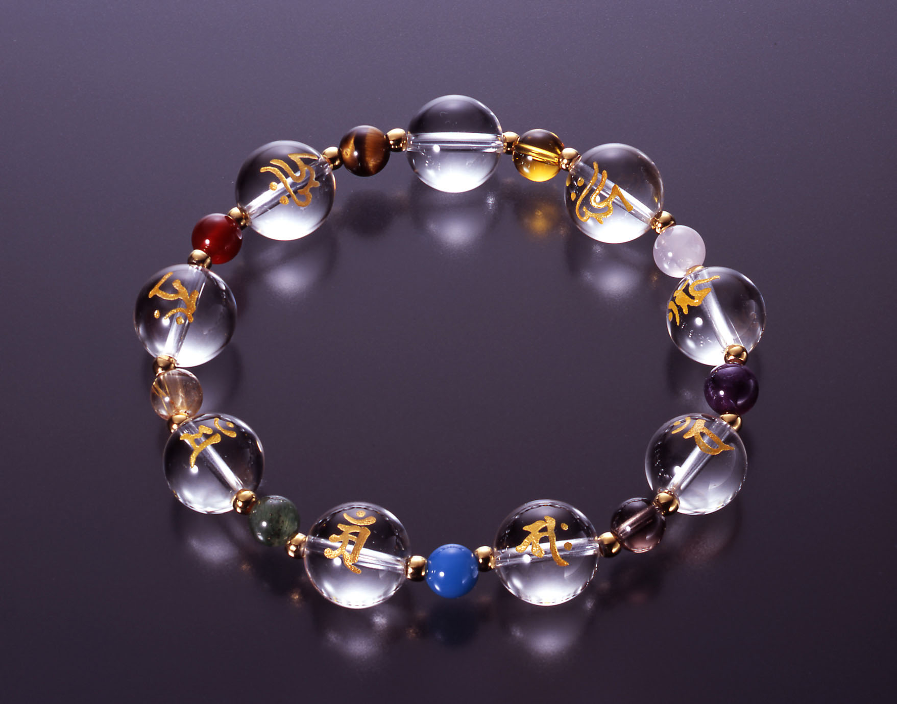 パワーストーン アクセサリー 梵字刻印パワーストーンブレスレット天然石