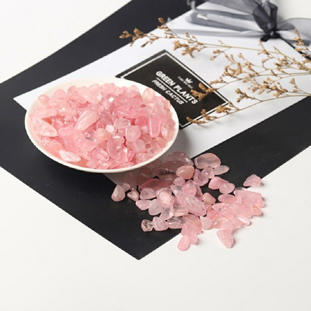 【２週間から～最大２か月待ち】風水数珠用ローズクォーツさざれ石天然ピンク　パワーストーン アクセサリー 　