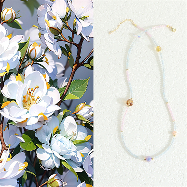 パワーストーン アクセサリー 天然石能量ブレスレット 苺水晶4粒入り 女性用パワーストーンブレスレット