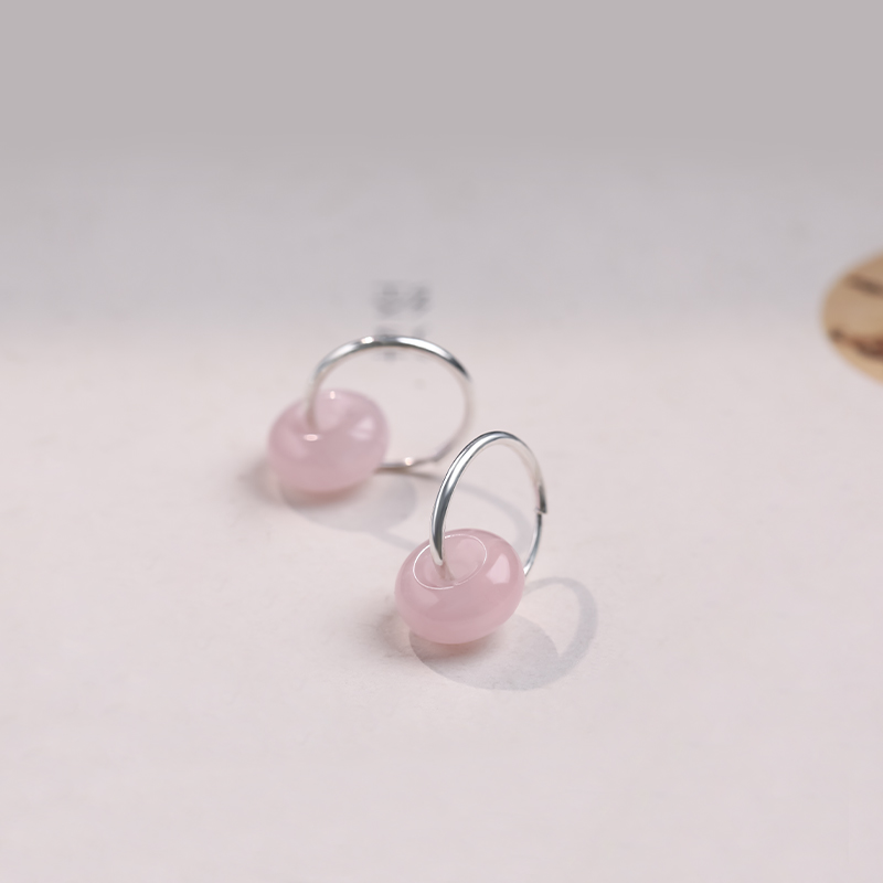 パワーストーン アクセサリー 優美なハートフープ 天然石イヤリング