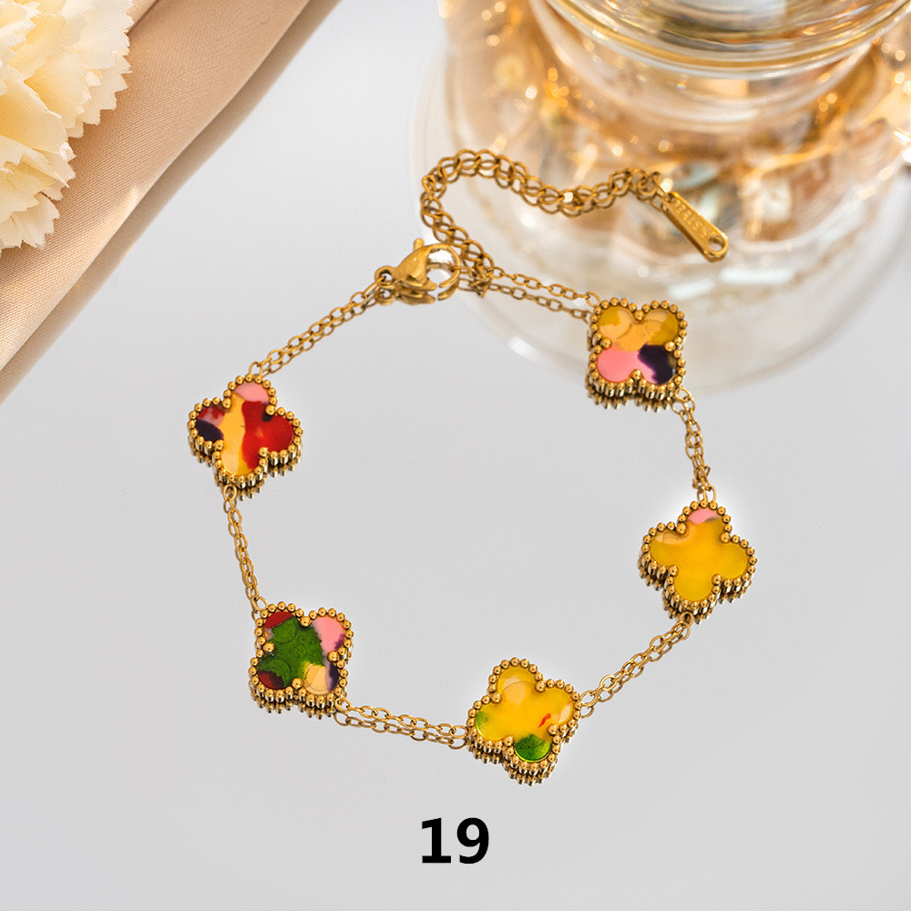 四つ葉クローバー ブレスレット 天然石 幸運のお守り レディース　パワーストーン アクセサリー 