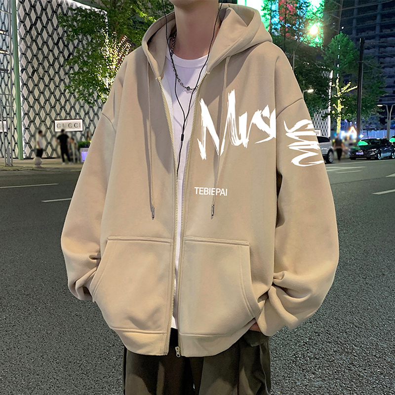 ストリートファッション アートライン ゆったりパーカー