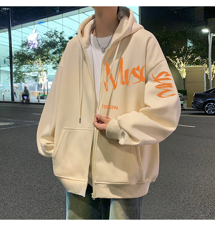 ストリートファッション アートライン ゆったりパーカー