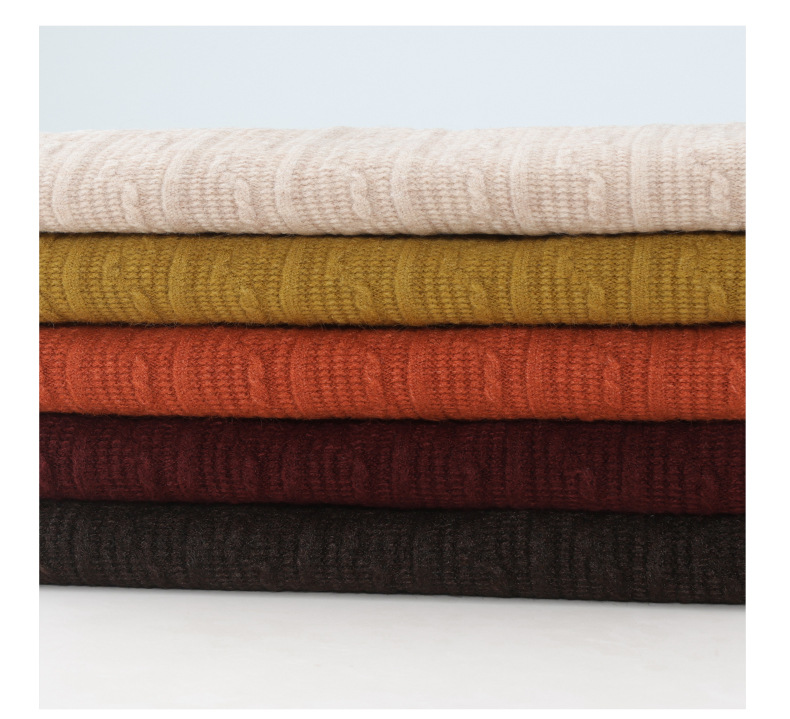 ストリートファッション 縦ケーブル編みタートルネックニットセーター